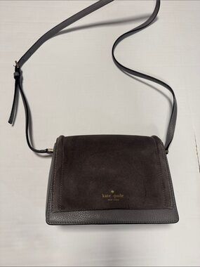 kate spade Chocolate Brown Suede & Leather Crossbody Bag